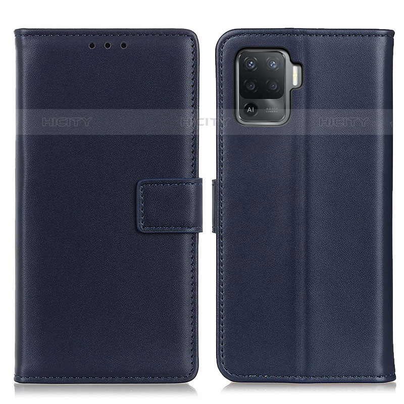 Custodia Portafoglio In Pelle Cover con Supporto A08D per Oppo Reno5 F Blu