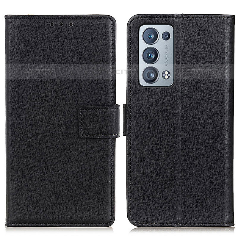 Custodia Portafoglio In Pelle Cover con Supporto A08D per Oppo Reno6 Pro 5G Nero