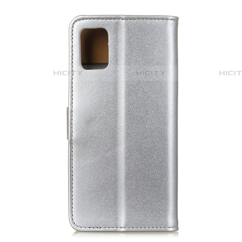 Custodia Portafoglio In Pelle Cover con Supporto A08D per Samsung Galaxy A72 4G Argento