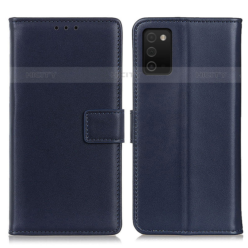 Custodia Portafoglio In Pelle Cover con Supporto A08D per Samsung Galaxy M02s Blu