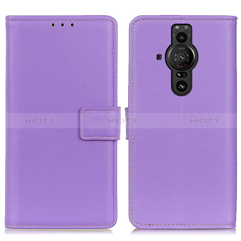 Custodia Portafoglio In Pelle Cover con Supporto A08D per Sony Xperia PRO-I