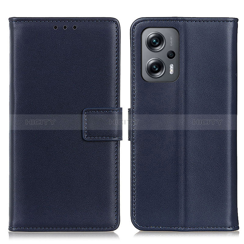 Custodia Portafoglio In Pelle Cover con Supporto A08D per Xiaomi Poco F5 5G Blu