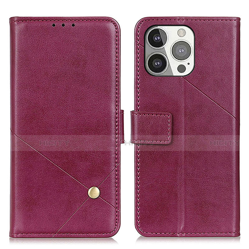 Custodia Portafoglio In Pelle Cover con Supporto A09 per Apple iPhone 13 Pro Viola