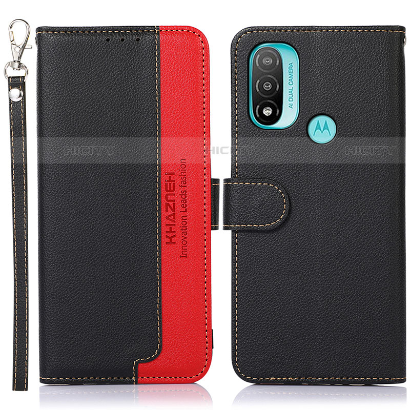 Custodia Portafoglio In Pelle Cover con Supporto A09D per Motorola Moto E30 Nero