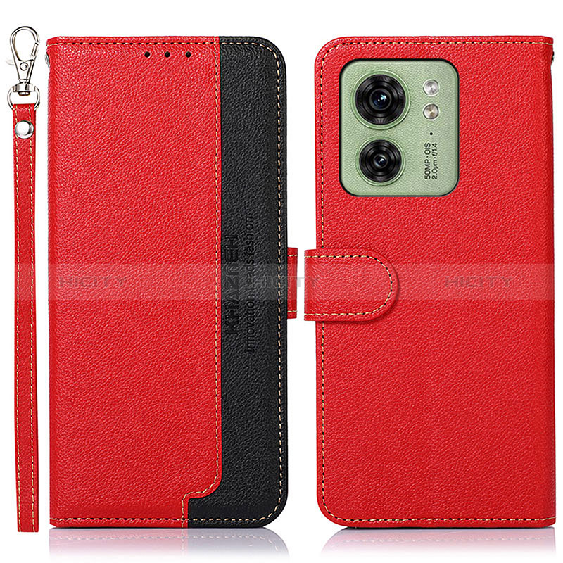 Custodia Portafoglio In Pelle Cover con Supporto A09D per Motorola Moto Edge (2023) 5G Rosso