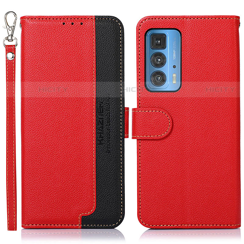 Custodia Portafoglio In Pelle Cover con Supporto A09D per Motorola Moto Edge S Pro 5G Rosso