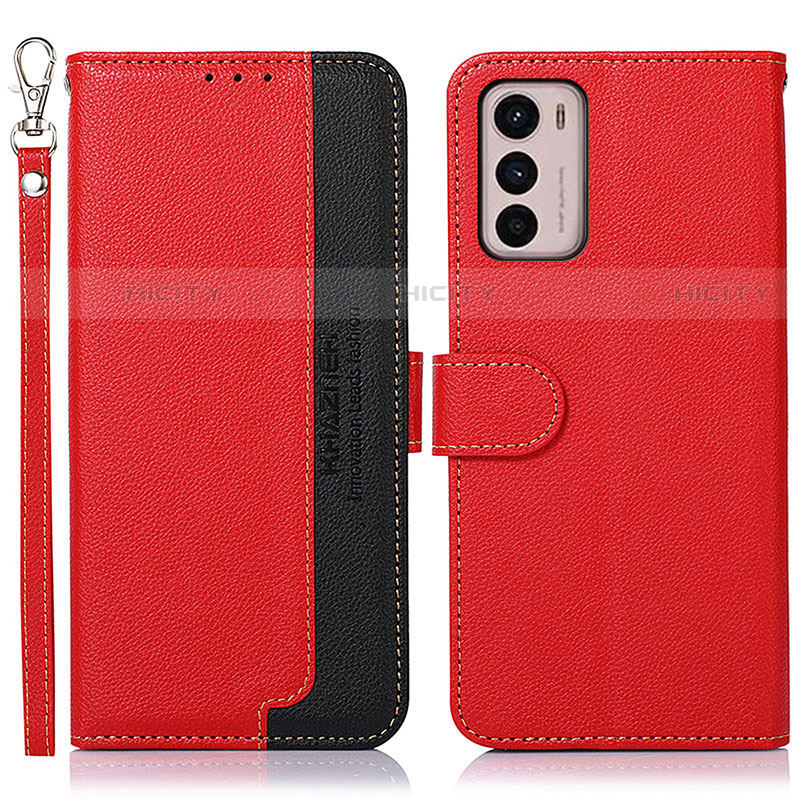 Custodia Portafoglio In Pelle Cover con Supporto A09D per Motorola Moto G42 Rosso