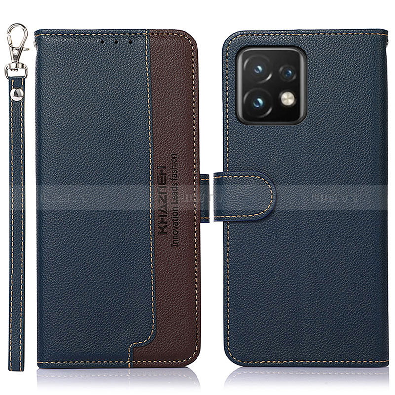 Custodia Portafoglio In Pelle Cover con Supporto A09D per Motorola Moto X40 5G Blu