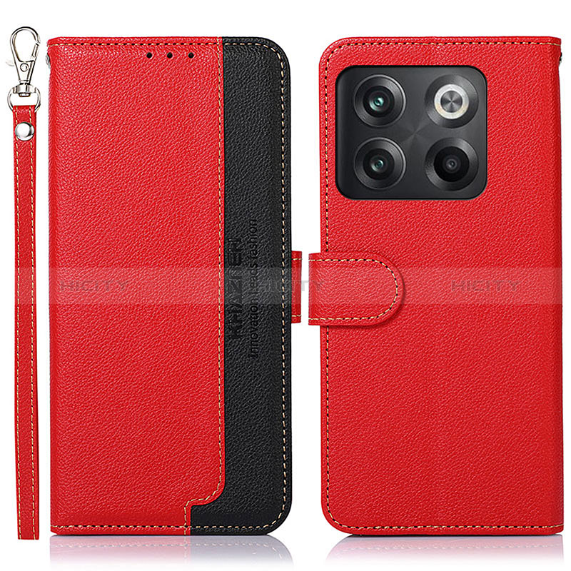 Custodia Portafoglio In Pelle Cover con Supporto A09D per OnePlus 10T 5G Rosso