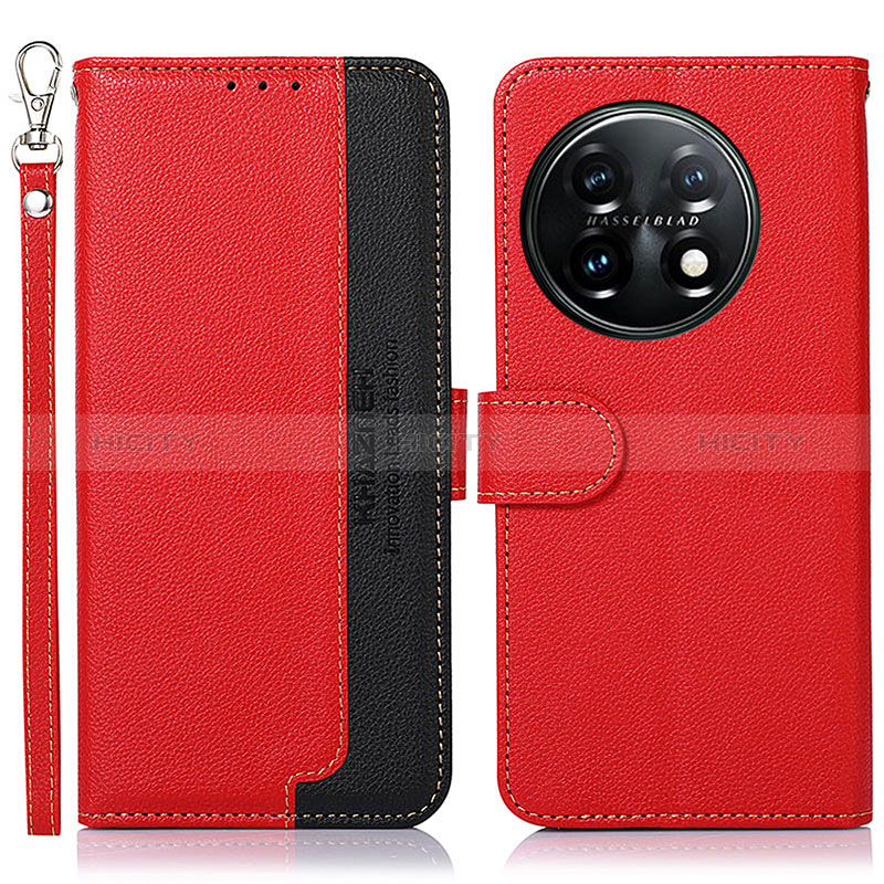 Custodia Portafoglio In Pelle Cover con Supporto A09D per OnePlus 11 5G Rosso