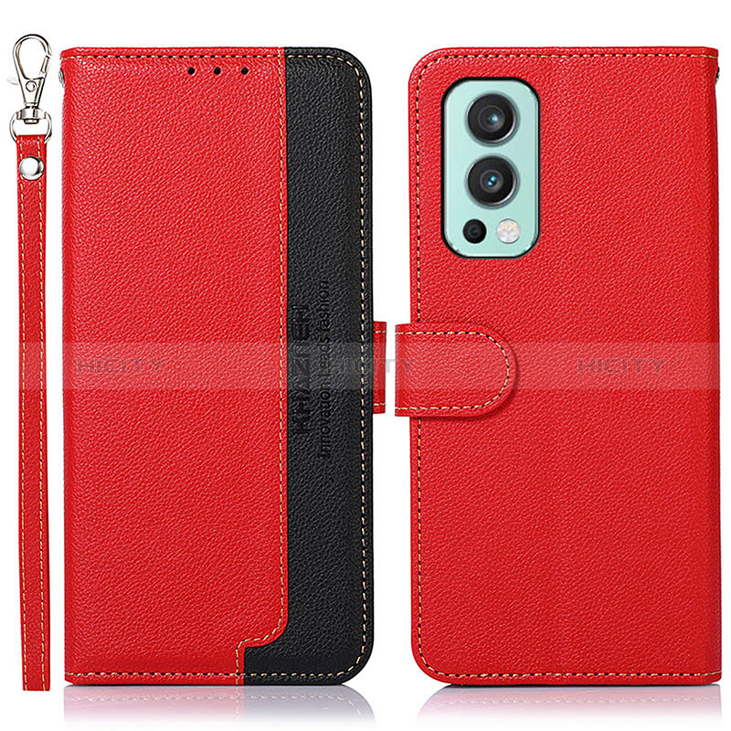 Custodia Portafoglio In Pelle Cover con Supporto A09D per OnePlus Nord 2 5G Rosso