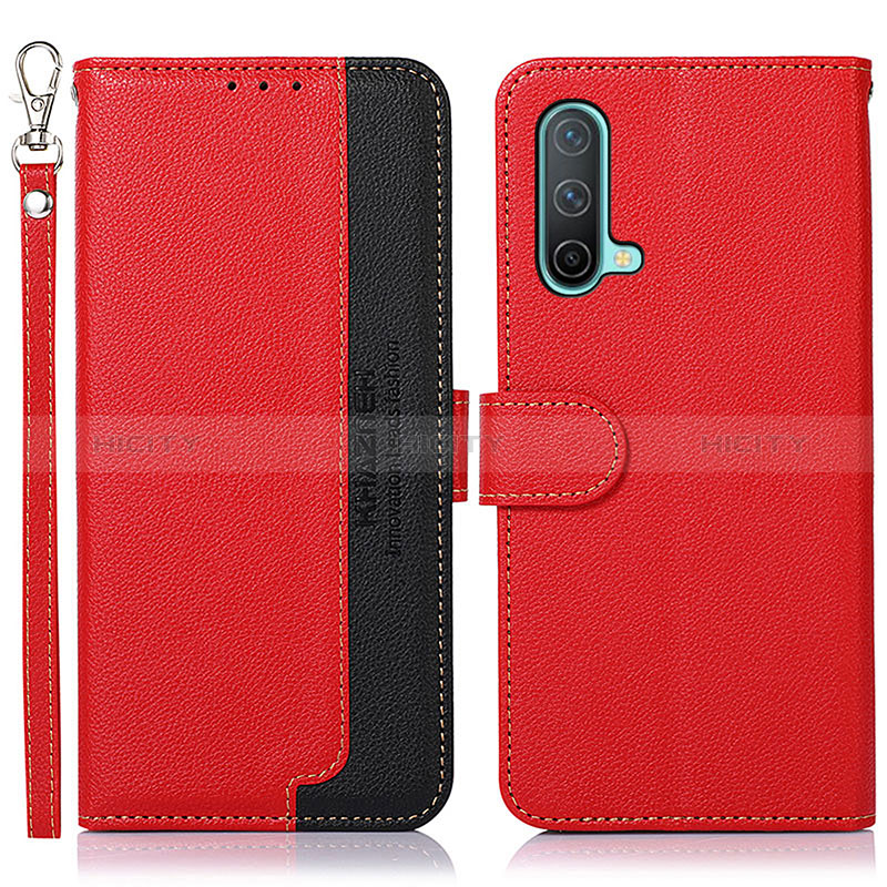 Custodia Portafoglio In Pelle Cover con Supporto A09D per OnePlus Nord CE 5G Rosso