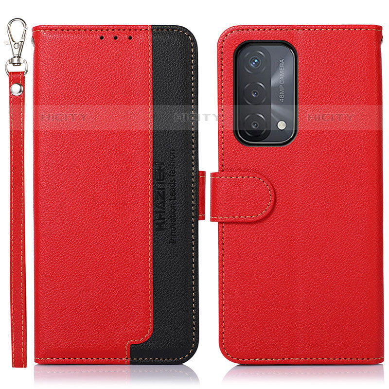 Custodia Portafoglio In Pelle Cover con Supporto A09D per Oppo A93 5G Rosso