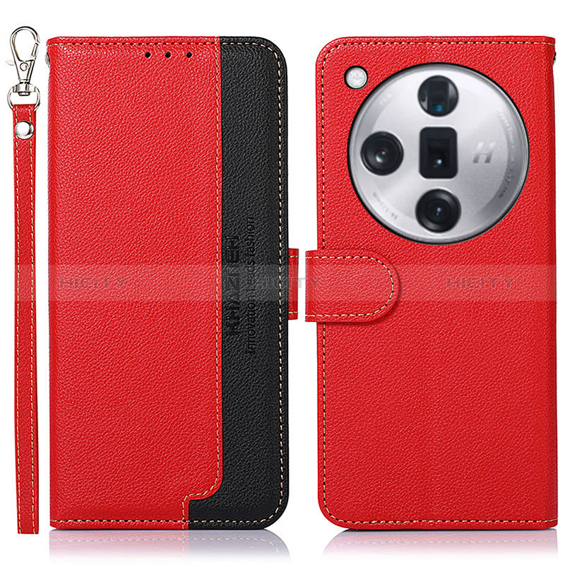 Custodia Portafoglio In Pelle Cover con Supporto A09D per Oppo Find X7 5G Rosso