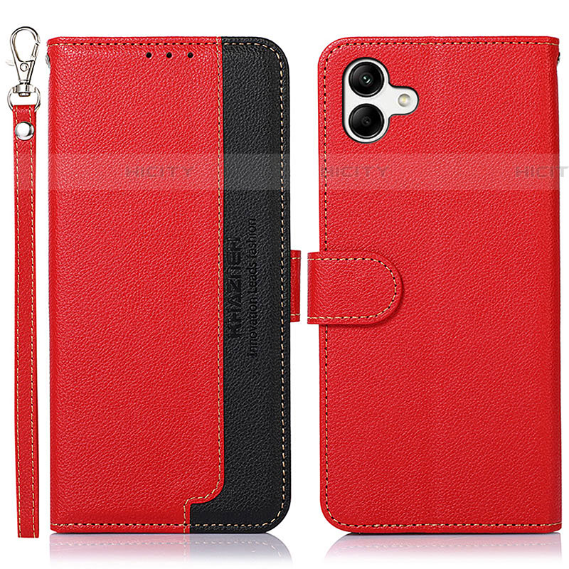 Custodia Portafoglio In Pelle Cover con Supporto A09D per Samsung Galaxy A04E Rosso