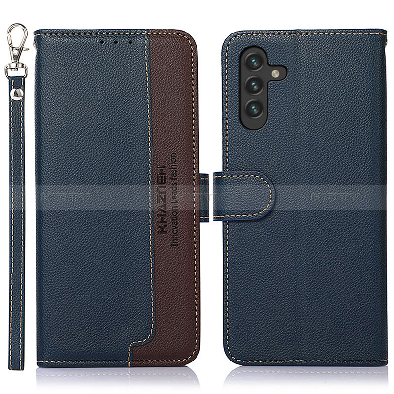 Custodia Portafoglio In Pelle Cover con Supporto A09D per Samsung Galaxy A04s Blu