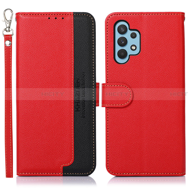 Custodia Portafoglio In Pelle Cover con Supporto A09D per Samsung Galaxy A32 4G Rosso