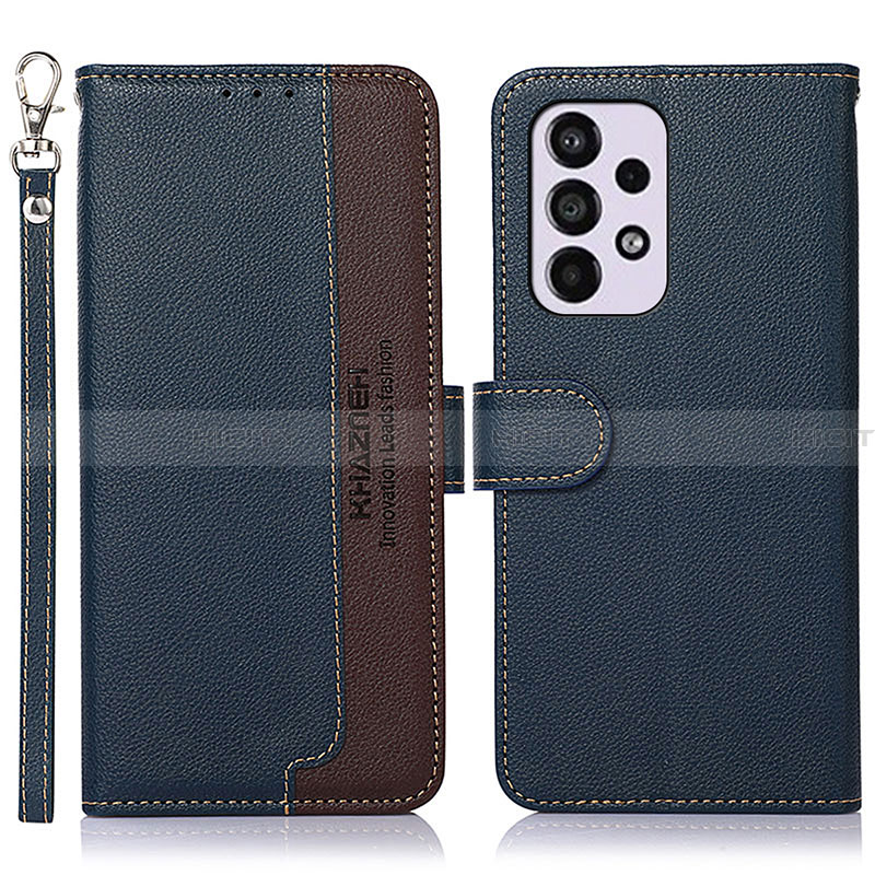 Custodia Portafoglio In Pelle Cover con Supporto A09D per Samsung Galaxy A33 5G Blu