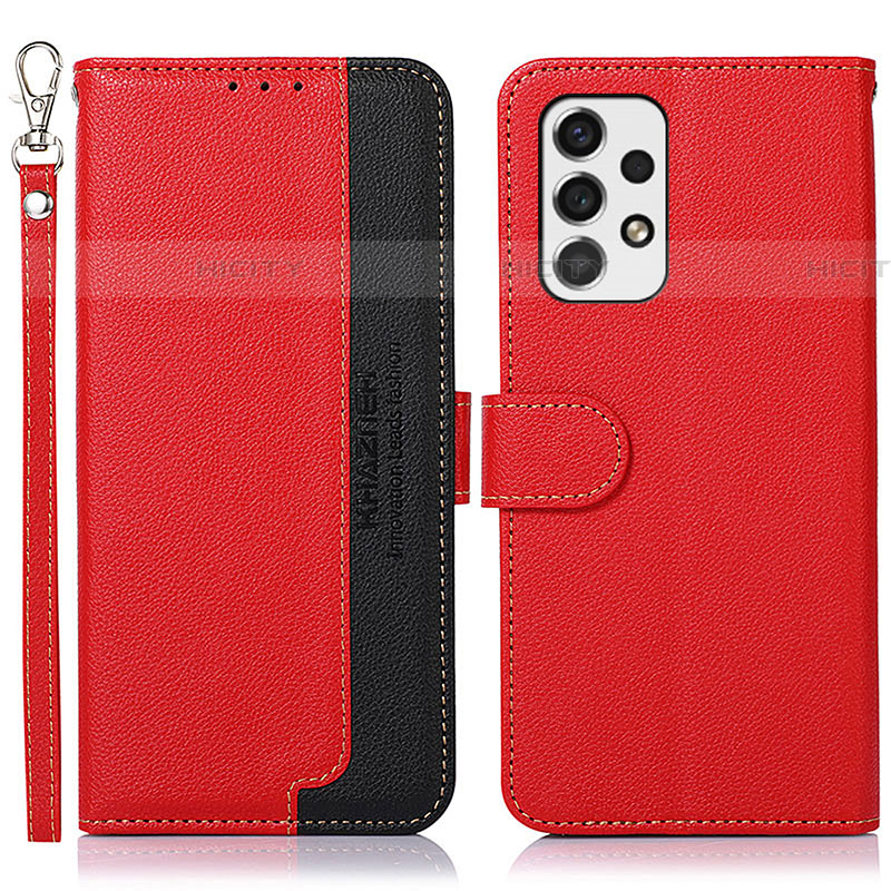 Custodia Portafoglio In Pelle Cover con Supporto A09D per Samsung Galaxy A53 5G Rosso