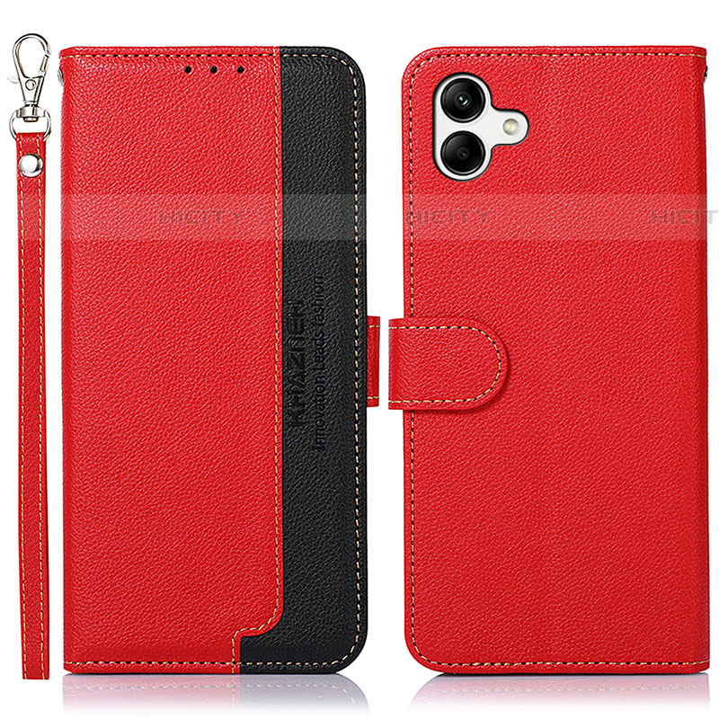 Custodia Portafoglio In Pelle Cover con Supporto A09D per Samsung Galaxy F04 Rosso