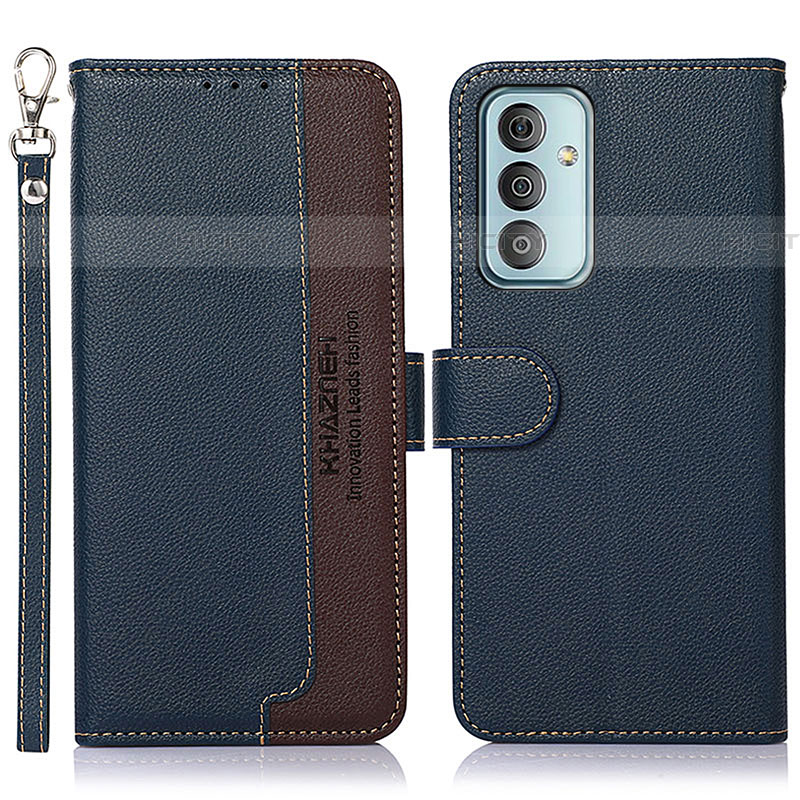 Custodia Portafoglio In Pelle Cover con Supporto A09D per Samsung Galaxy F23 5G Blu