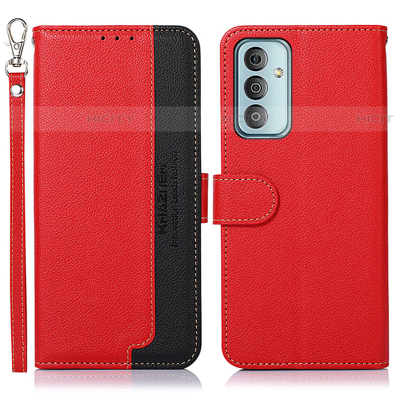 Custodia Portafoglio In Pelle Cover con Supporto A09D per Samsung Galaxy F23 5G Rosso