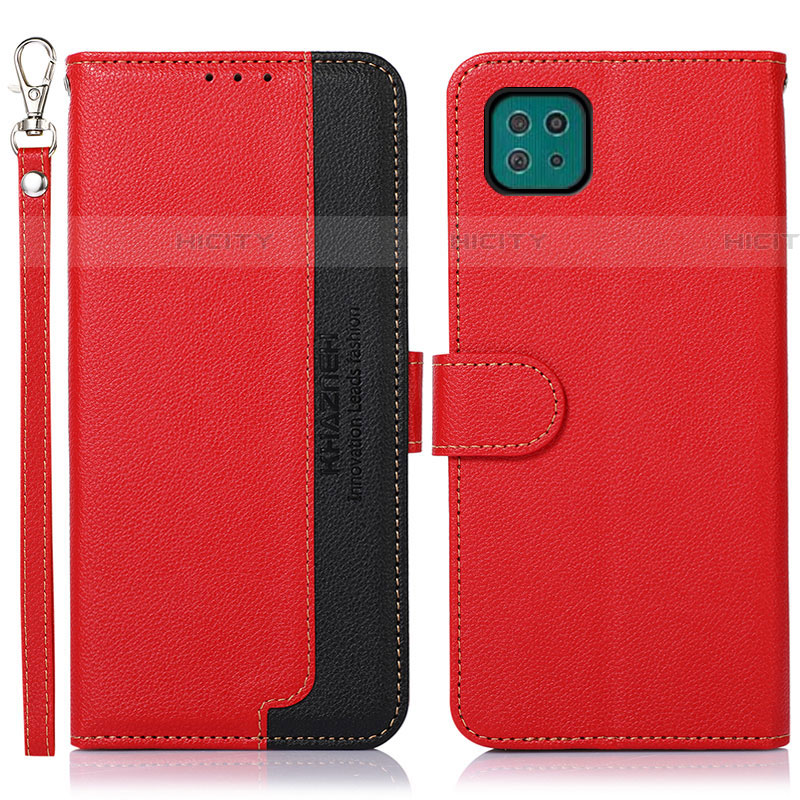 Custodia Portafoglio In Pelle Cover con Supporto A09D per Samsung Galaxy F42 5G Rosso