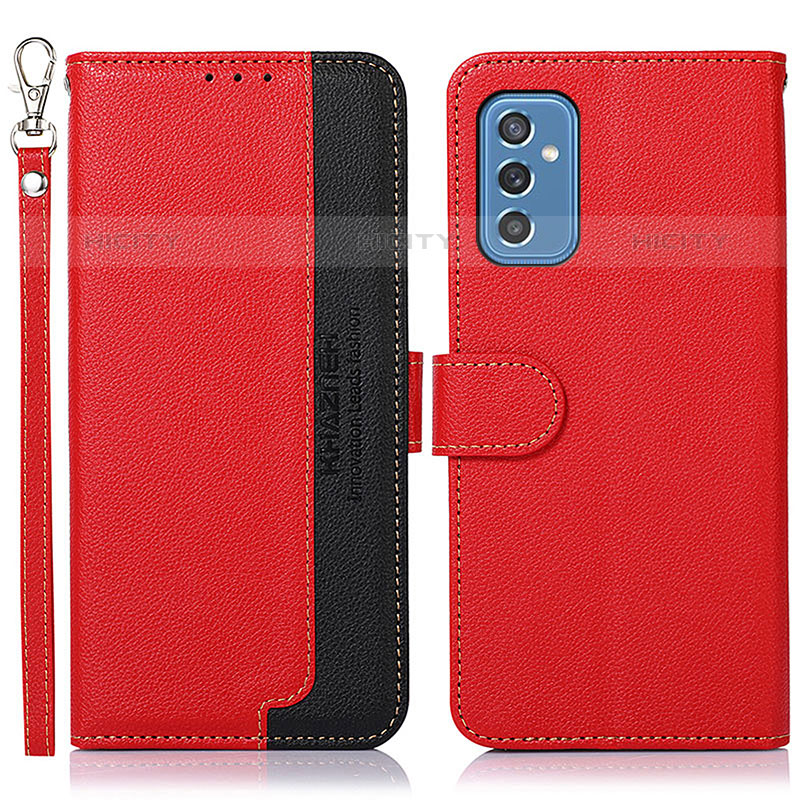 Custodia Portafoglio In Pelle Cover con Supporto A09D per Samsung Galaxy M52 5G Rosso