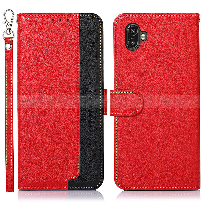 Custodia Portafoglio In Pelle Cover con Supporto A09D per Samsung Galaxy Xcover Pro 2 5G Rosso