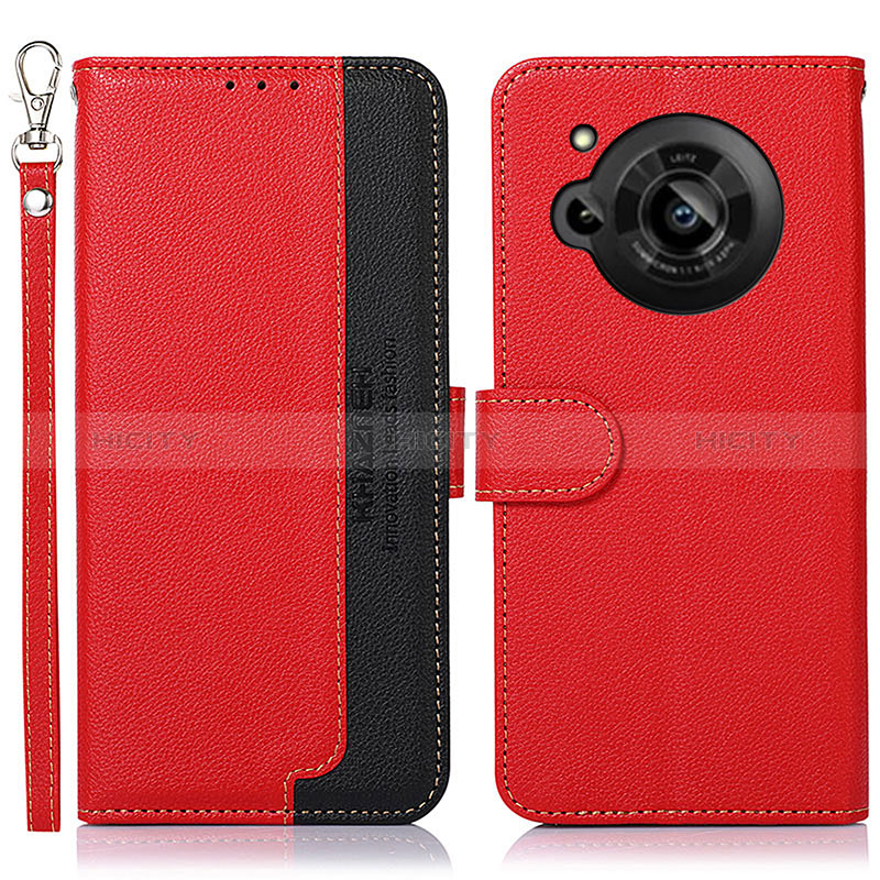 Custodia Portafoglio In Pelle Cover con Supporto A09D per Sharp Aquos R7 Rosso