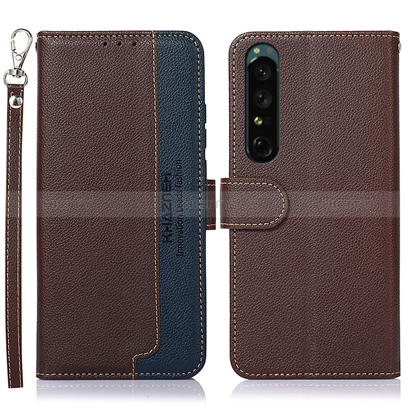 Custodia Portafoglio In Pelle Cover con Supporto A09D per Sony Xperia 1 V