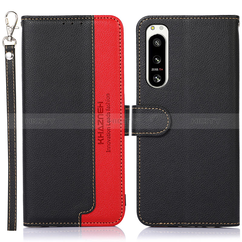 Custodia Portafoglio In Pelle Cover con Supporto A09D per Sony Xperia 5 IV