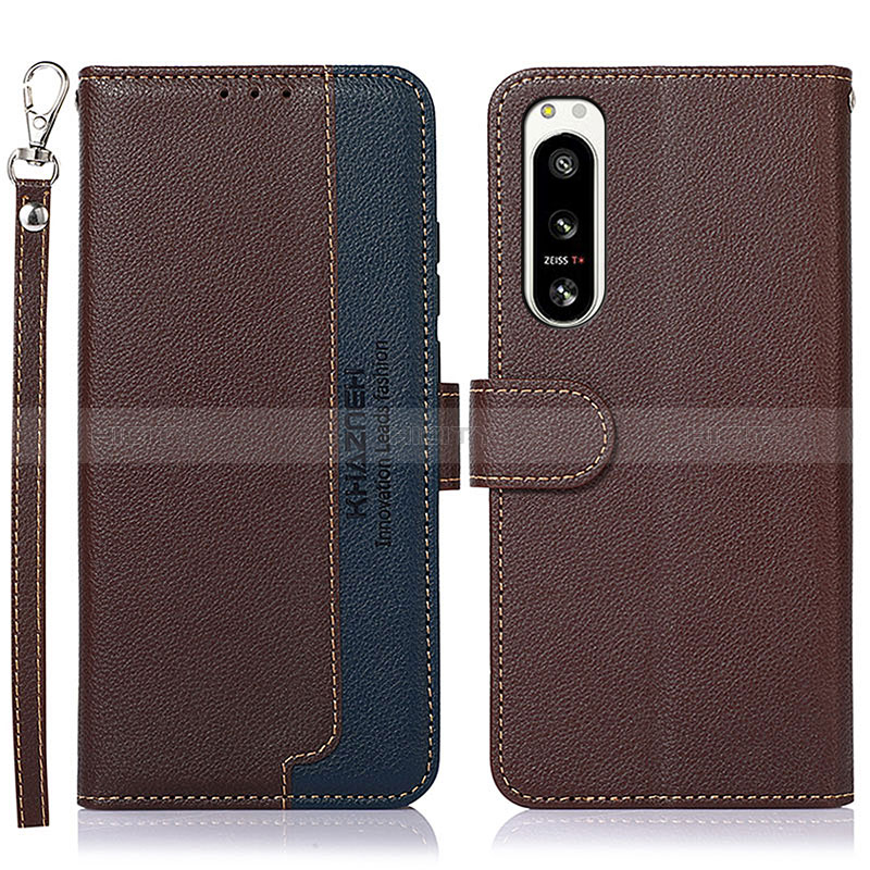 Custodia Portafoglio In Pelle Cover con Supporto A09D per Sony Xperia 5 IV