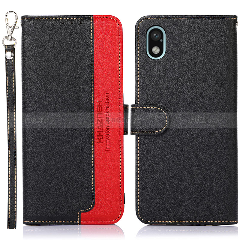 Custodia Portafoglio In Pelle Cover con Supporto A09D per Sony Xperia Ace III Nero