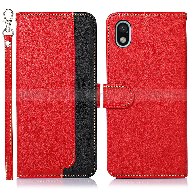 Custodia Portafoglio In Pelle Cover con Supporto A09D per Sony Xperia Ace III SO-53C Rosso