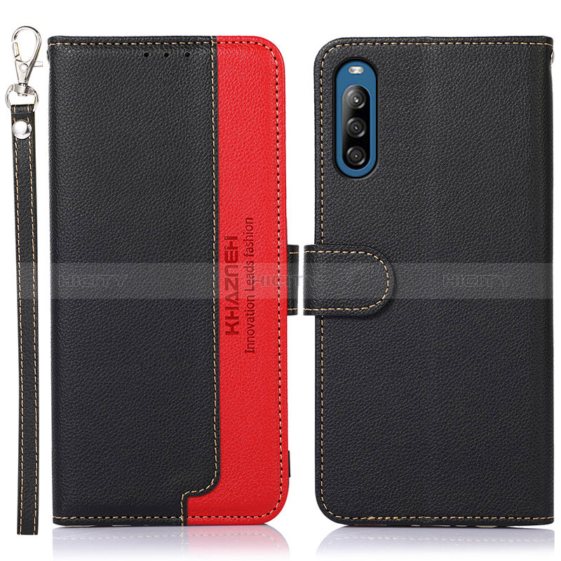 Custodia Portafoglio In Pelle Cover con Supporto A09D per Sony Xperia L4 Nero