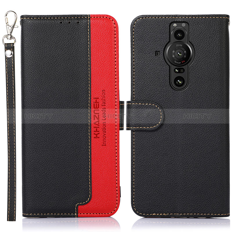 Custodia Portafoglio In Pelle Cover con Supporto A09D per Sony Xperia PRO-I