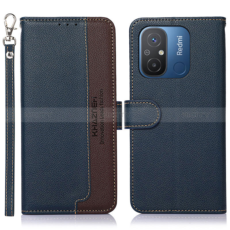 Custodia Portafoglio In Pelle Cover con Supporto A09D per Xiaomi Redmi 12C 4G Blu