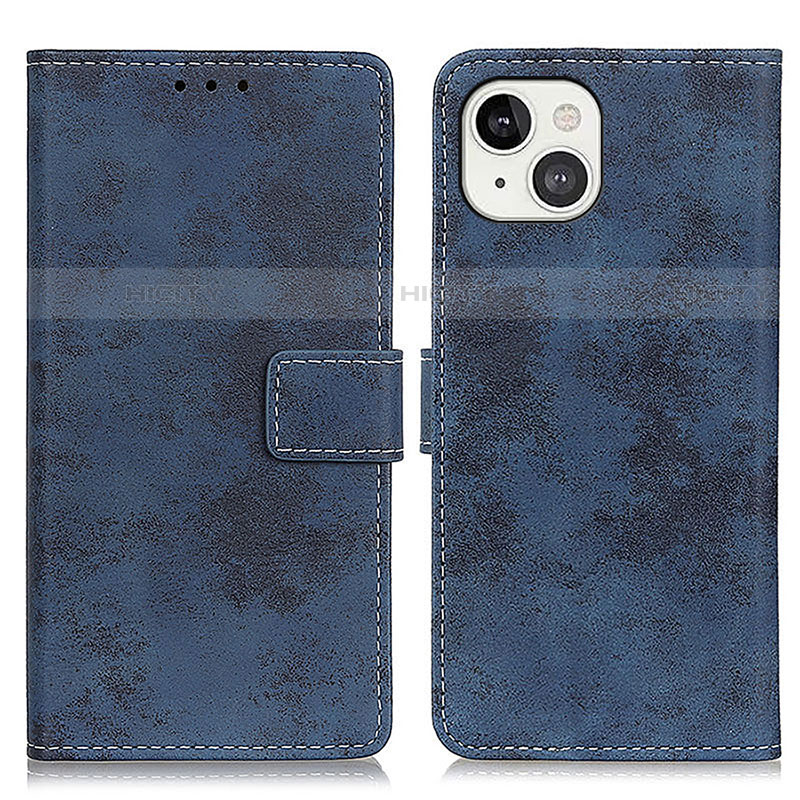 Custodia Portafoglio In Pelle Cover con Supporto A10 per Apple iPhone 13 Blu