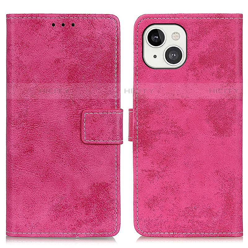 Custodia Portafoglio In Pelle Cover con Supporto A10 per Apple iPhone 13 Rosa Caldo