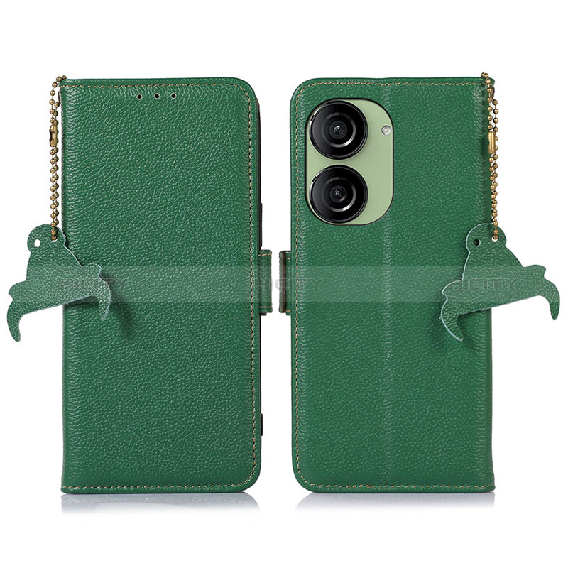 Custodia Portafoglio In Pelle Cover con Supporto A10D per Asus ZenFone 10 Verde