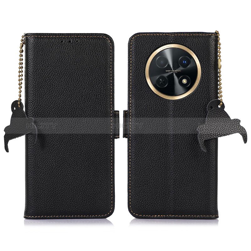 Custodia Portafoglio In Pelle Cover con Supporto A10D per Huawei Nova Y91 Nero