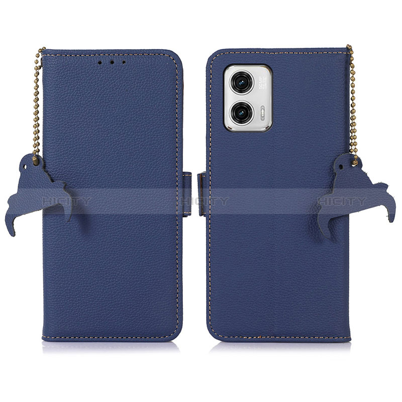 Custodia Portafoglio In Pelle Cover con Supporto A10D per Motorola Moto G73 5G Blu