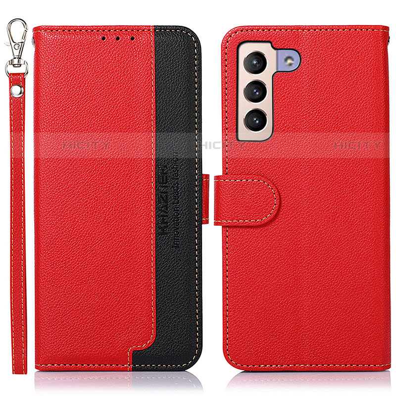 Custodia Portafoglio In Pelle Cover con Supporto A10D per Samsung Galaxy S21 5G Rosso