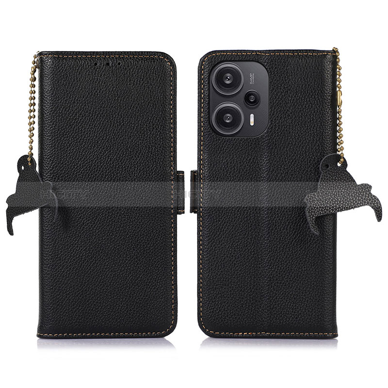 Custodia Portafoglio In Pelle Cover con Supporto A10D per Xiaomi Poco F5 5G Nero