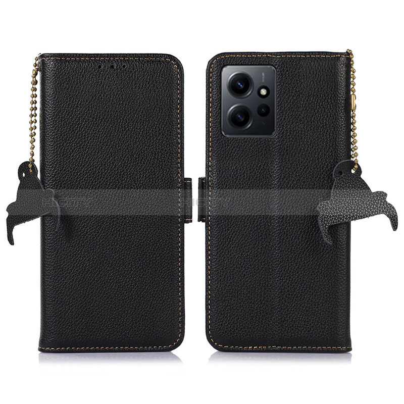 Custodia Portafoglio In Pelle Cover con Supporto A10D per Xiaomi Redmi Note 12 4G Nero