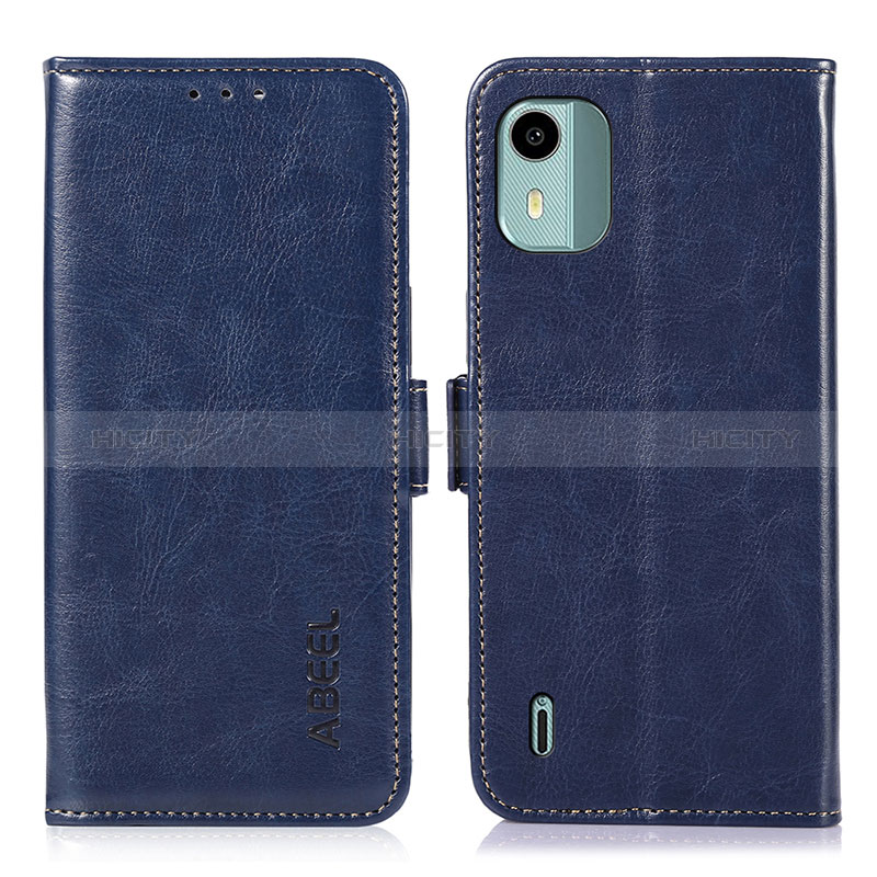 Custodia Portafoglio In Pelle Cover con Supporto A11D per Nokia C12 Blu