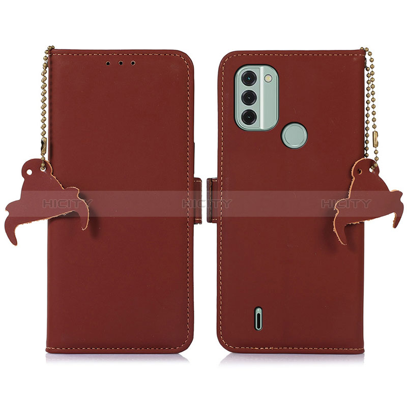 Custodia Portafoglio In Pelle Cover con Supporto A11D per Nokia C31 Marrone