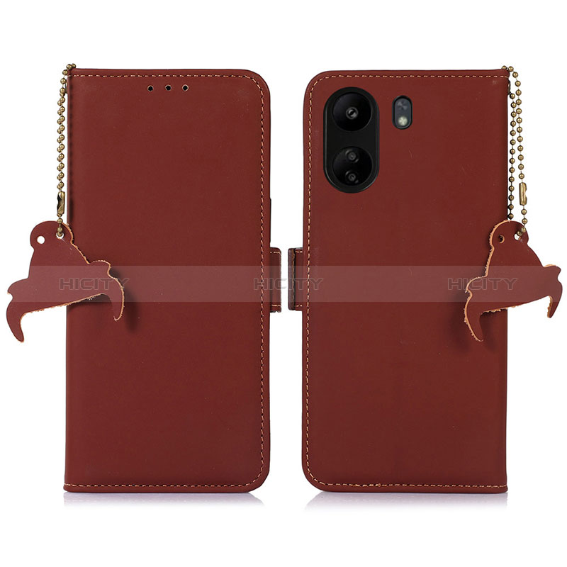 Custodia Portafoglio In Pelle Cover con Supporto A11D per Xiaomi Poco C65 Marrone