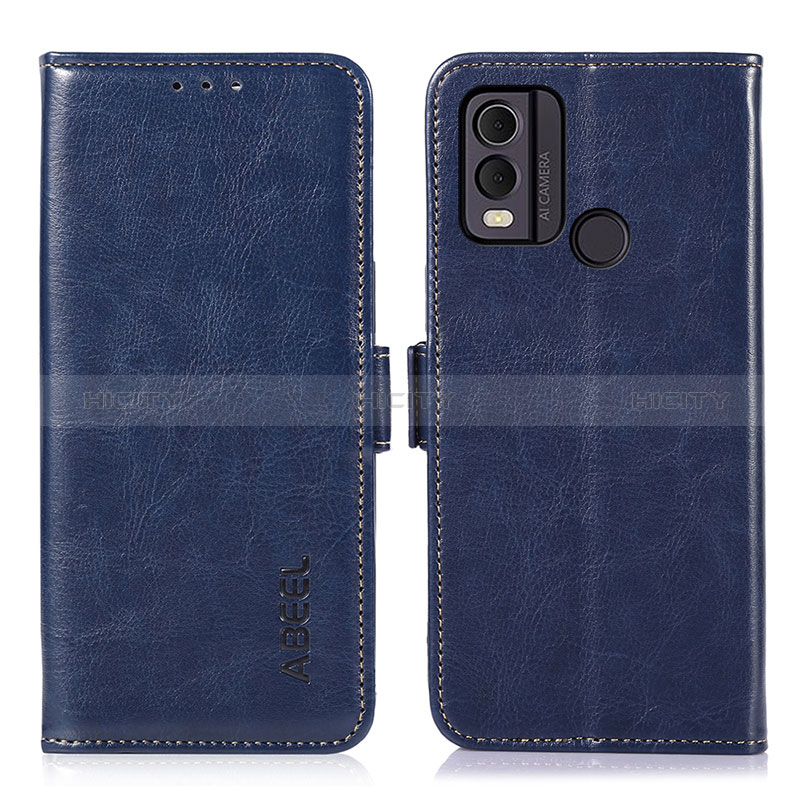 Custodia Portafoglio In Pelle Cover con Supporto A12D per Nokia C22 Blu